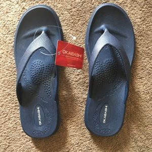 Okabashi flip flops brand new and never worn.
